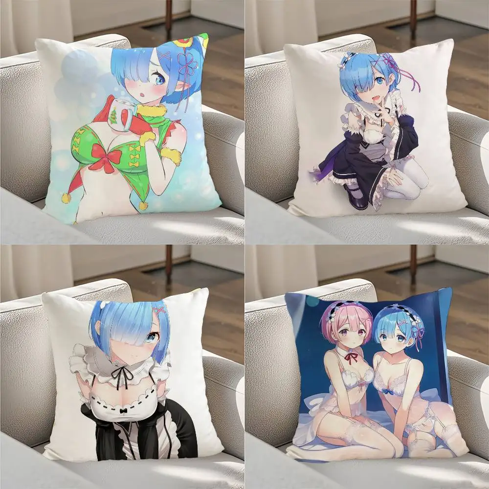 

Re Zero Pillow Case Luxury Double-sided For Car Pillows 45x45 Cushions Cover Home and Decoration Sofa Pillowcase 50x50