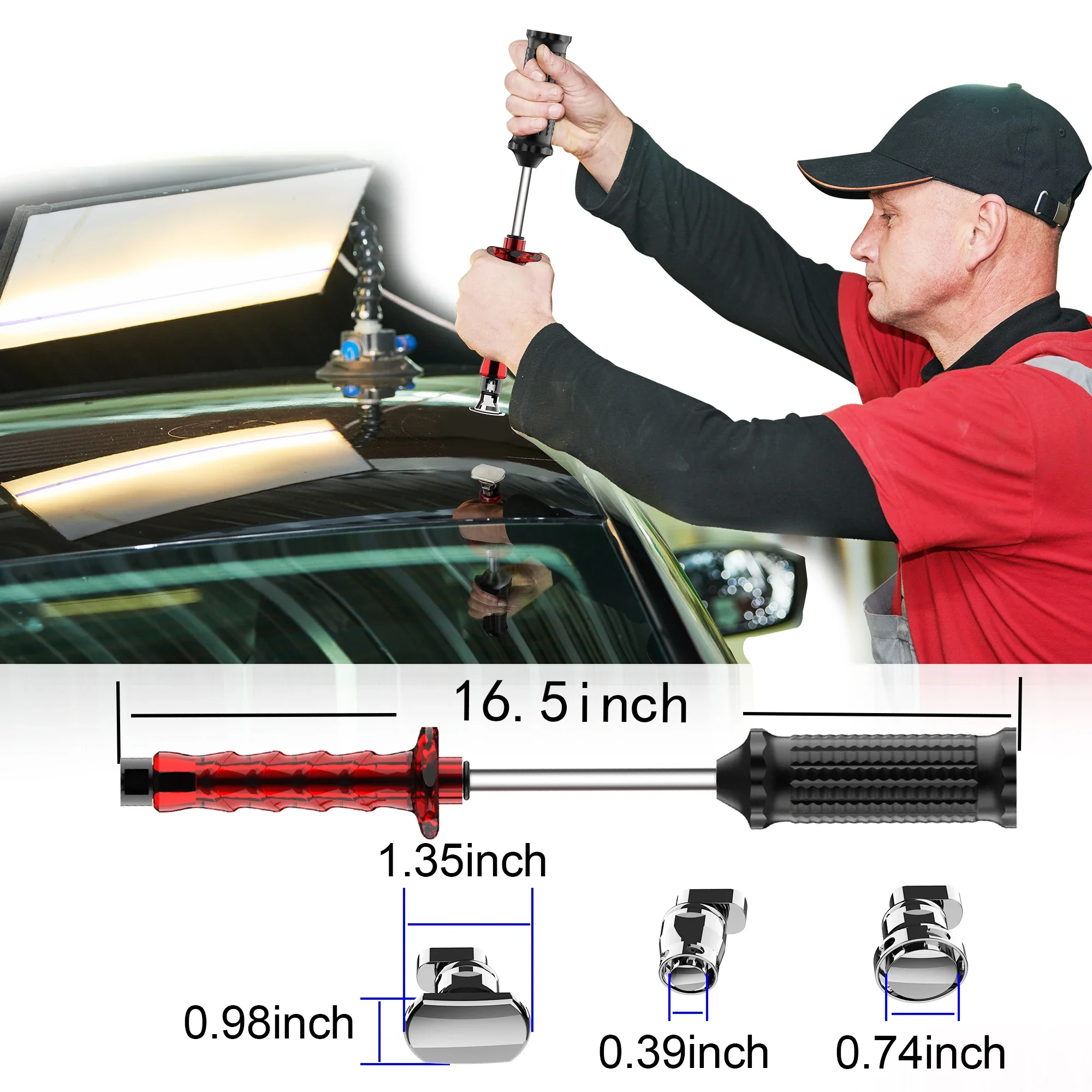 PDR100 Car Sheet Metal Tools Paintless Cold Glue Dent Repair Pulling Kit Dents Hail Pits PDR Tools