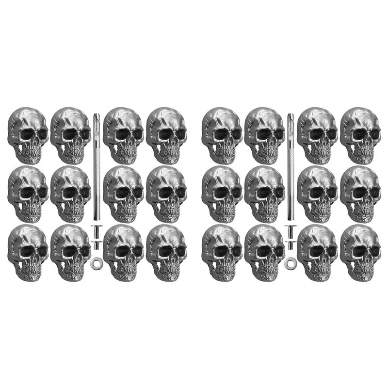 cyl-24個入り-スカルリベットボタン-スタッズ-ゴス-メタルコンチョピン-レザークラフト、革ベルト、靴、バッグ、布地用-a
