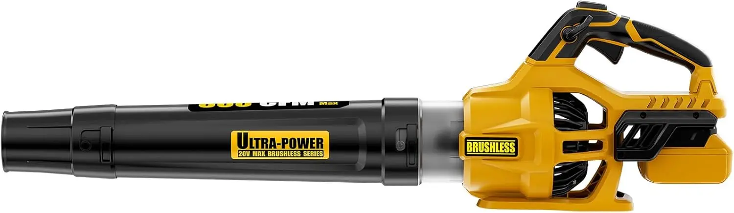 

600 CFM Cordless Leaf Blower, 125 MPH Turbo Boost, Brushless Motor, Variable Speed, Lightweight 3.5LBS for Yard Cleaning