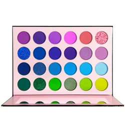 DE'LANCI 24 Color Green Eye Shadow Palette Blue Rose Eyeshadow Pigmented Waterproof Makeup Pallet Matte Shimmer Glitter Beauty