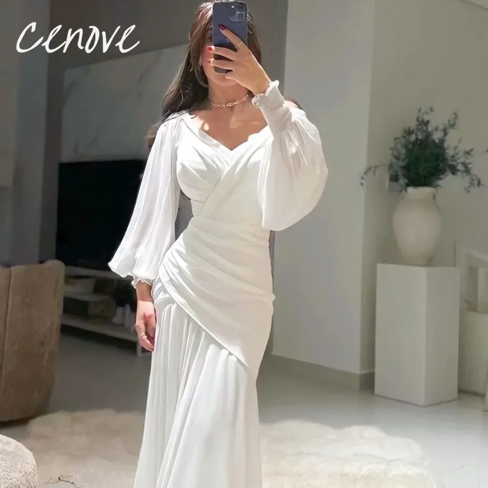 Cenove Long Sleeves Mermaid Abrabic Evening Gown Formal Princess Sweetheart Prom lovry New Party Dresses for Women Party 2023