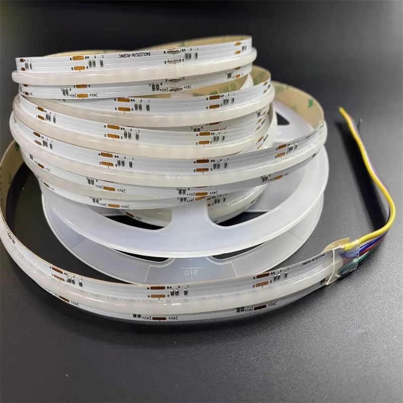 

5M 5 in 1 RGBCCT COB LED Strip RGBWC 24V 840LEDs/m FCOB atmosphere colorful Light high brightness Flexible Lights Tape 12mm PCB