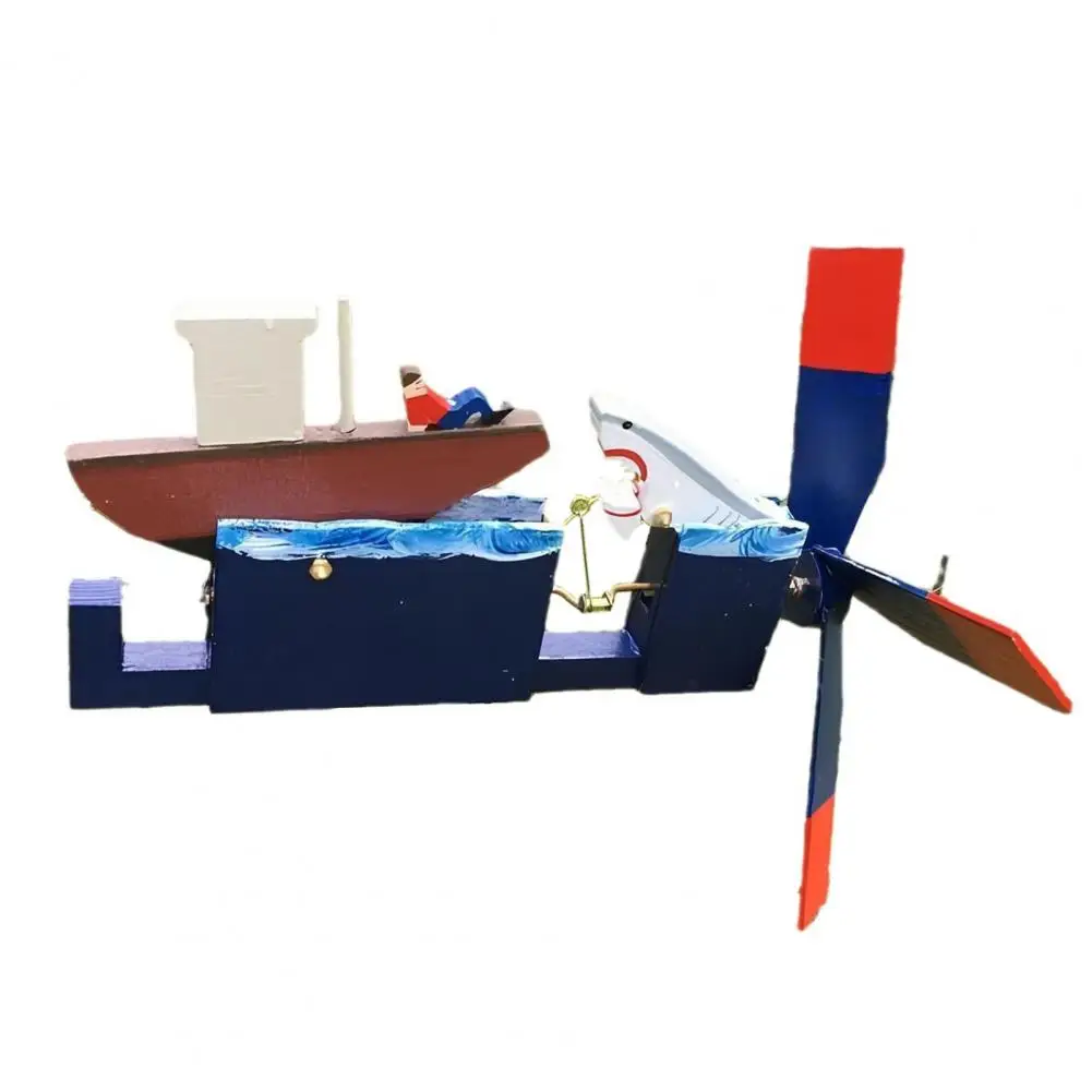 

Wind Spinner Weather-proof Boat Whirligig Garden Decoration for Outdoor Yard Patio Lawn Wooden Ship Windmill Spinner for Home