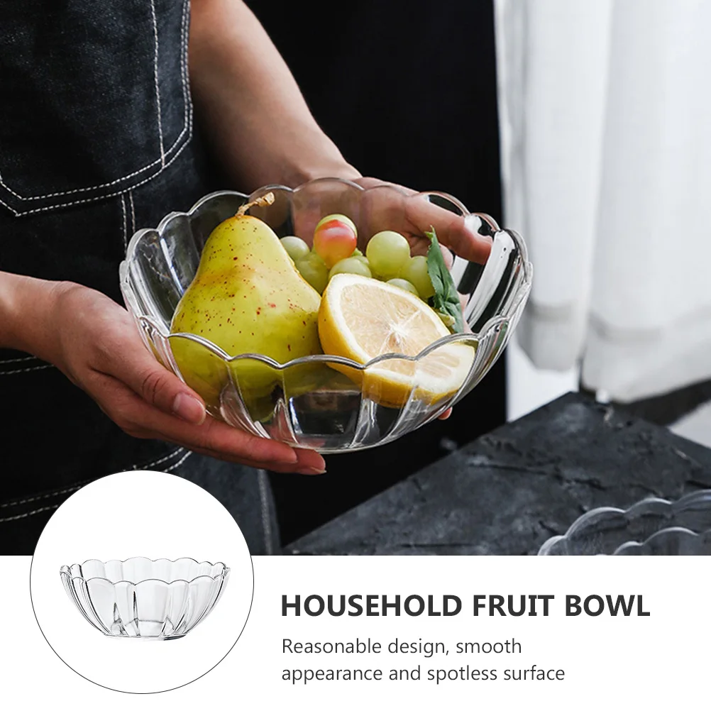 

Fruit Salad Bowl Transparency Glass Clear Bowls for Party PC Acrylic Fresh Modern
