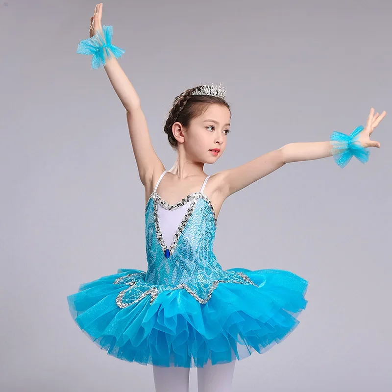 

Professional ballerina ballet tutu for child Girls Little Swan Child Sequin Sling Pancake Tutu Dance costumes Ballet dress