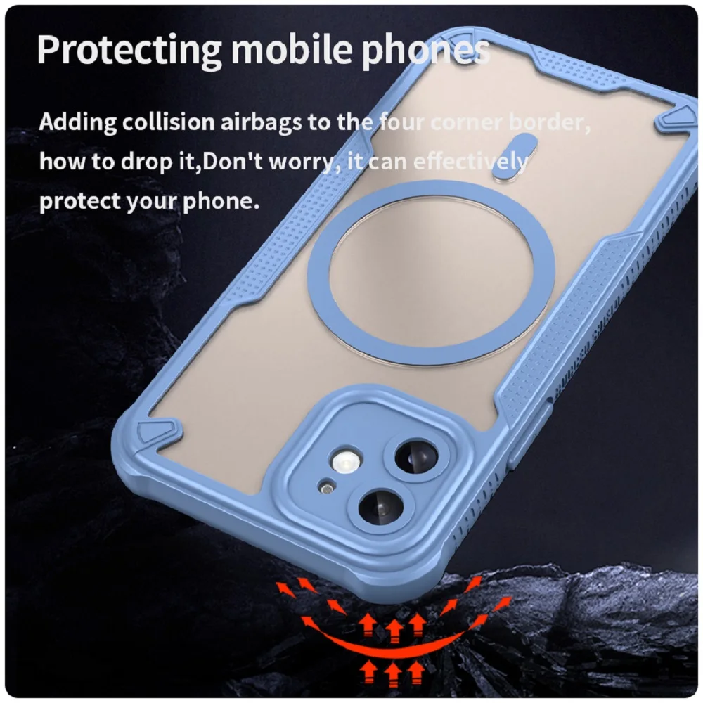 แฟชั่นสําหรับเคสโทรศัพท์แม่เหล็กสําหรับIphone 16 15 14 13 12 Pro Max Plusไร้สายชาร์จรวมป้องกันกันกระแทกกรณี