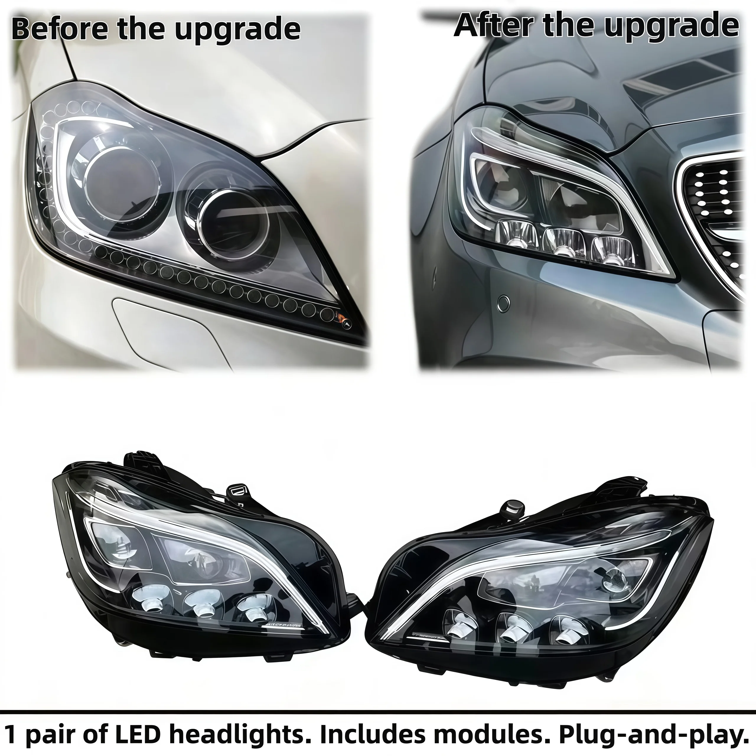 For Mercedes Benz CLS Class W218 2012-2015 CLS300 CLS350 CLS63 AMG Xenon Upgrade LED DRL Dynamic Blue Headlight Assembly