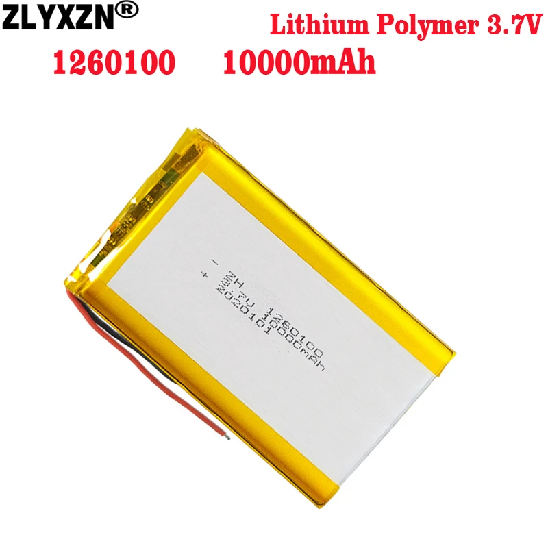 1–12 Stück 3,7 V Li-Polymer-Batterien 10000 mAh 1260100   Akku für Power Bank Bluetooth-Lautsprecher Tablet DVD Akku mit Schutz