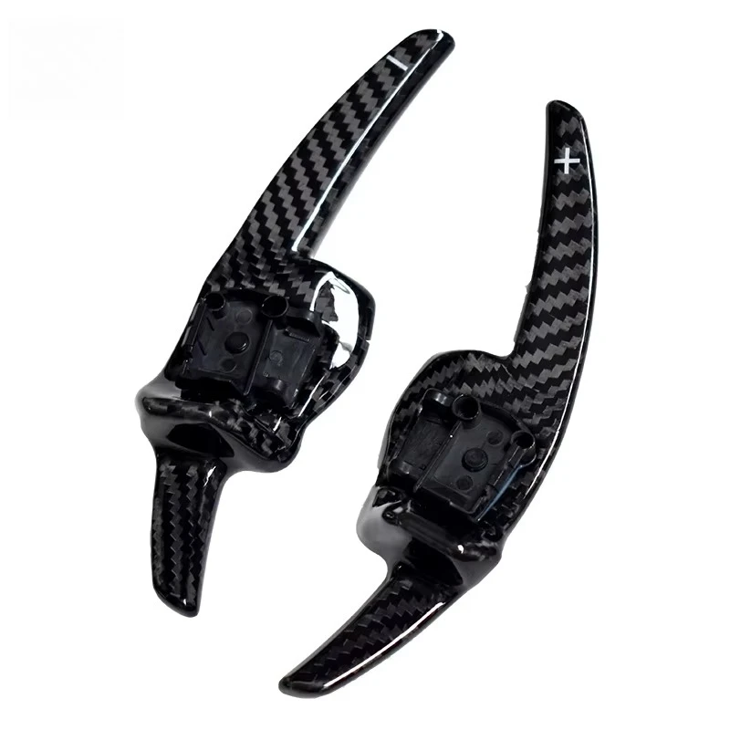 Real Carbon Fiber Steering Wheel Shifter Paddle For VW Tiguan Golf 6 MK5 MK6 Jetta GTI R20 R36 CC Scirocco POLO Passat B6 B7