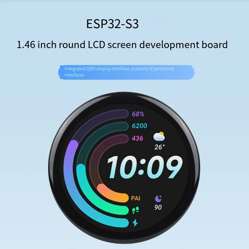 ESP32 S3 Development Board 1.46Inch Round LCD 1.46Inch Display 412X412 QMI8658 Sensor/MIC/SD/MP3 Audio-AA56