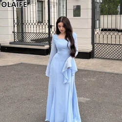 Elegant Mermaid Evening Dresses Sky Blue Prom Party Dress فساتين للمناسبات الرسمية vestido de noche elegante mujer فستان سهرة