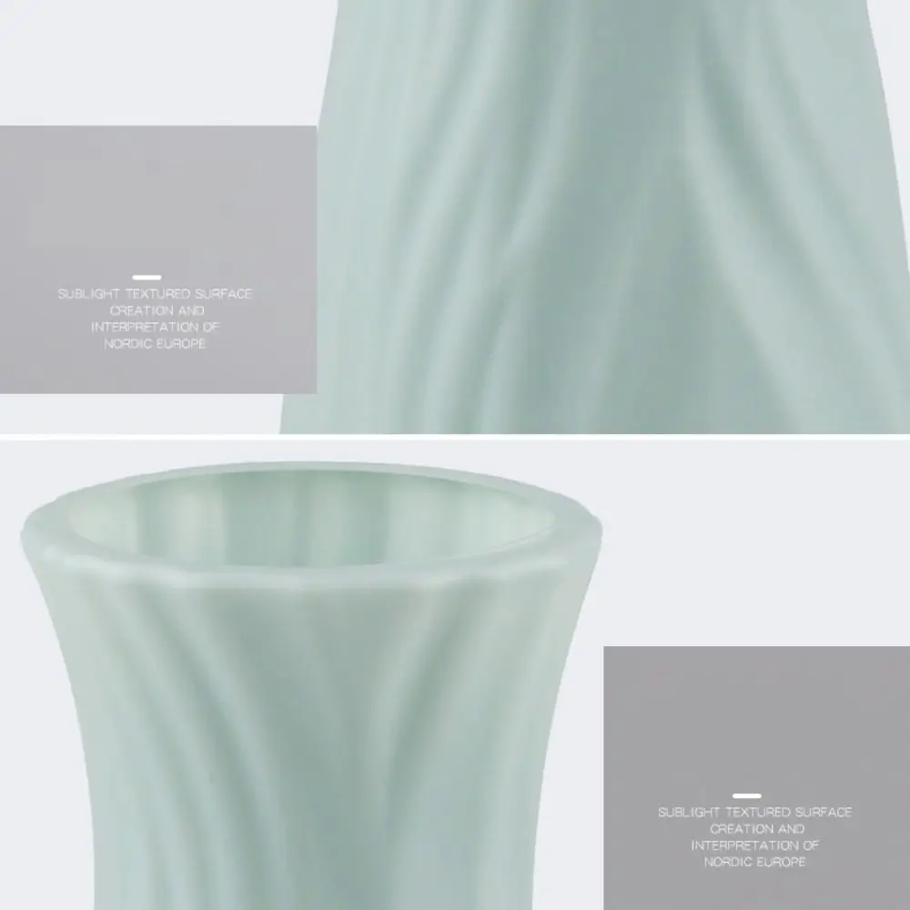 

Plastic Flower Vase Imitation Ceramic Nordic Style Flower Pot Basket Solid Color Living Room Decoration