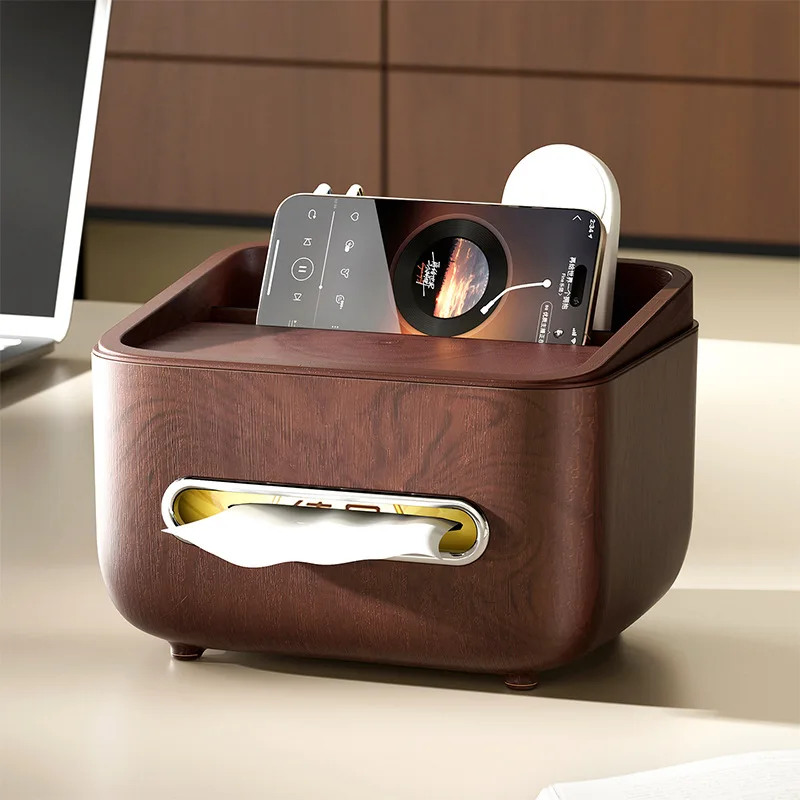 Multifunctional Tissue Box, Desktop Storage Organizer, Remote Control Holder for Living Room Bedroom Home Decor