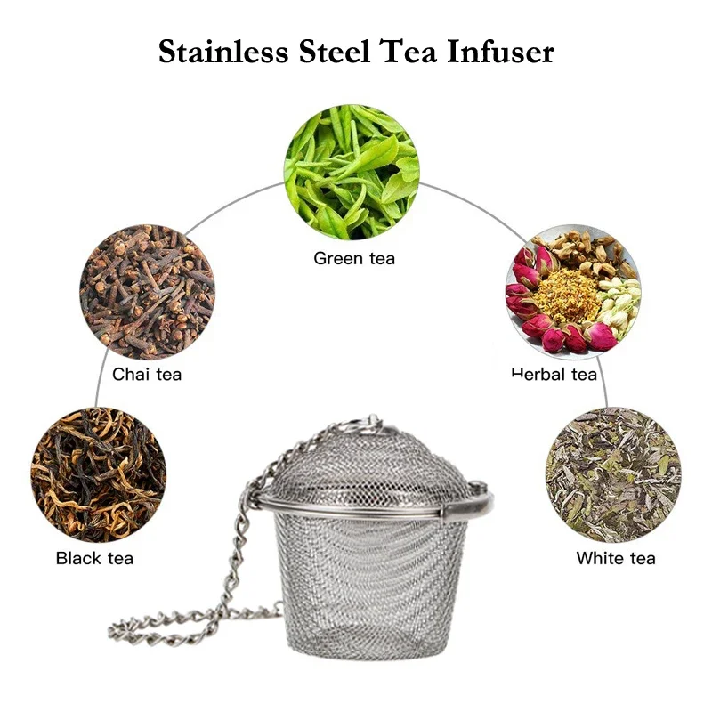 Tea Infuser Stainless Steel Tea Strainer Leaf Tea Filter Sieve Spice Ball Infuser Mesh Strainer Tea Brewing Kitchen Accessories