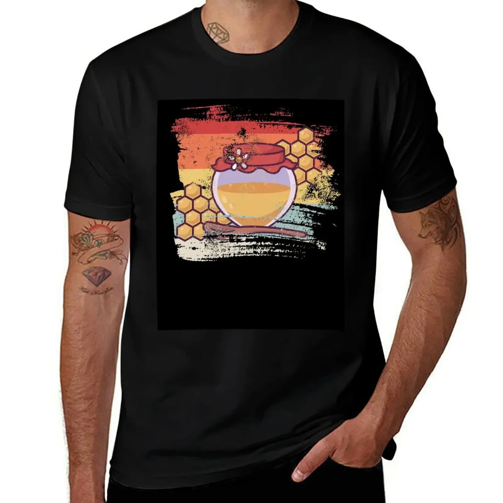 

Retro Honey gift for Beekeeper T-Shirt graphic tee shirt custom shirt oversize t-shirts man mens t shirts