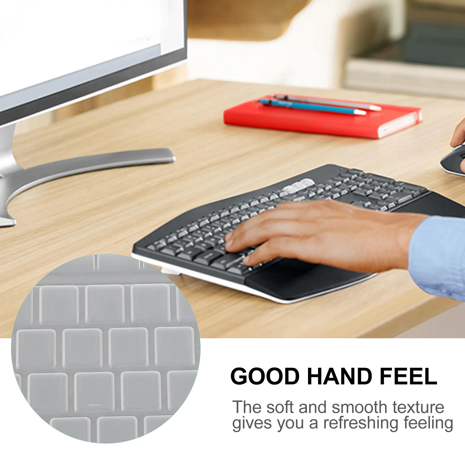 

Ultra-Thin Silicone Keyboard Skin Cover Durable Reusable Smooth Texture Mk330 Computer Protector Keyboard Skin