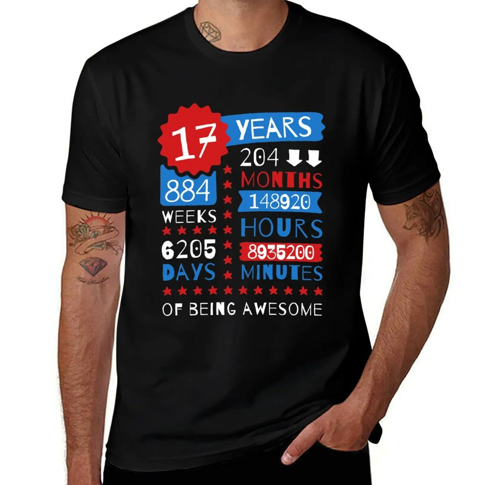 17 Years Of Being Awesome - Splendid 17th Birthday Gift Ideas T-Shirt T-shirt grande taille qui ne rétrécit pas