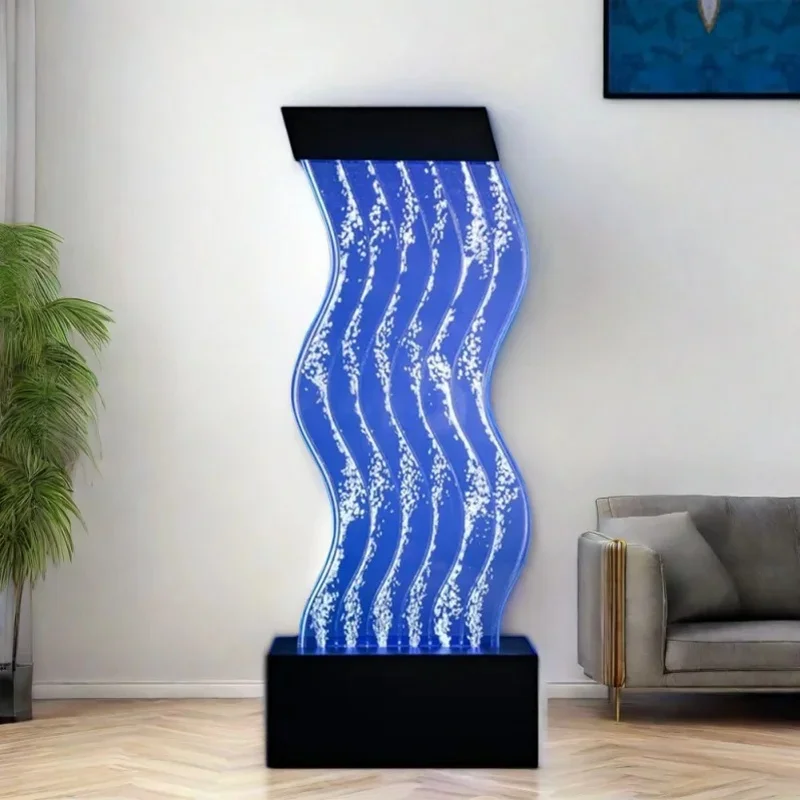 custom.Modern Luminous RGB LED S-Shape Bubble Wall Customizable Highly Acrylic Home Decor Remote Floor/