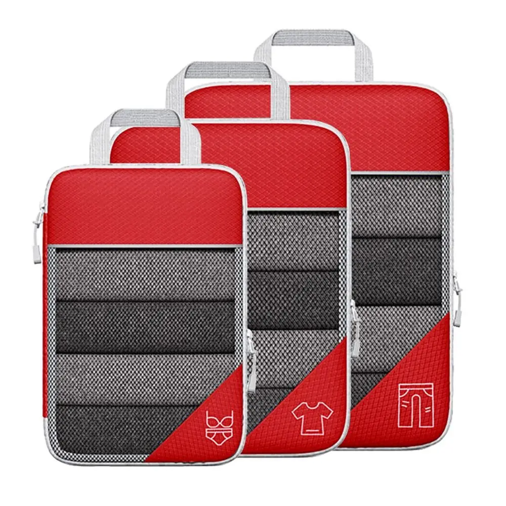 Portable Compression Packing Cubes Compressible Underwear Travel Packing Organizers Visual Foldable Suitcases Bag Vacation
