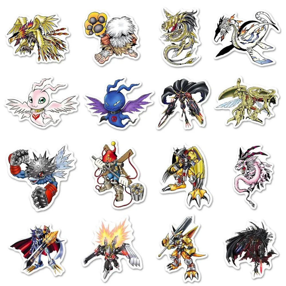 10/30/48pcs Cute Digimon Cartoon Stickers for Kids Toys Cute Agumon Anime Sticker DIY Journal Stationery Laptop Kawaii Decal Toy