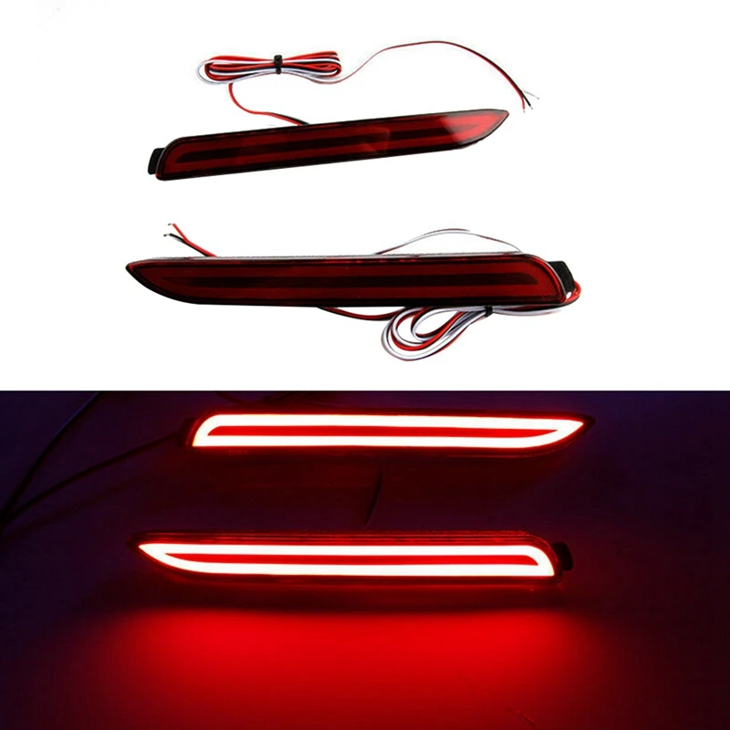 3X For Toyota Camry Sienna Avalon RAV4 Wish Fortuner LED Rear Bumper Fog Light Tail Brake Light Reflector Driving Lamp