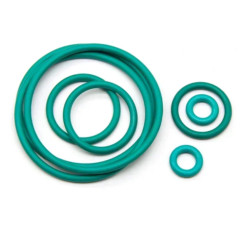 10pcs Green FKM O Ring CS 1/2/3.1/4mm OD 5-70mm Insulated Oil High Temperature Resistance Fluorine Rubber FKM O-Ring Seal Gasket