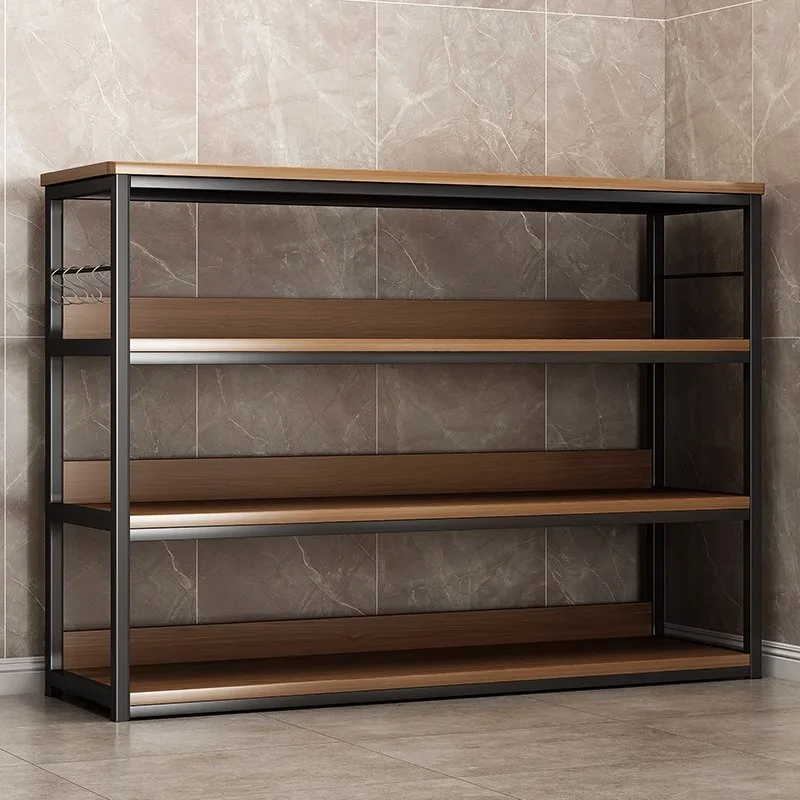 Multifunctional movable sundries sorting rack for storing against wall