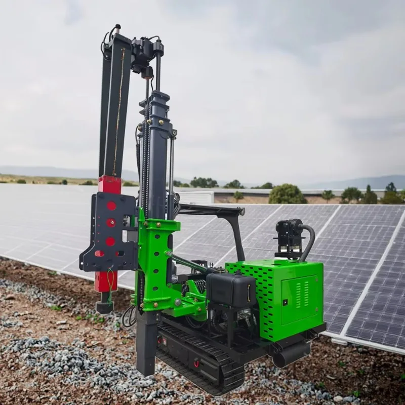 Diesel Generator Solar Drilling Rig Electric Head Pile Driver For Photovoltaic Farm Ground Screw Foundation Piling Boring