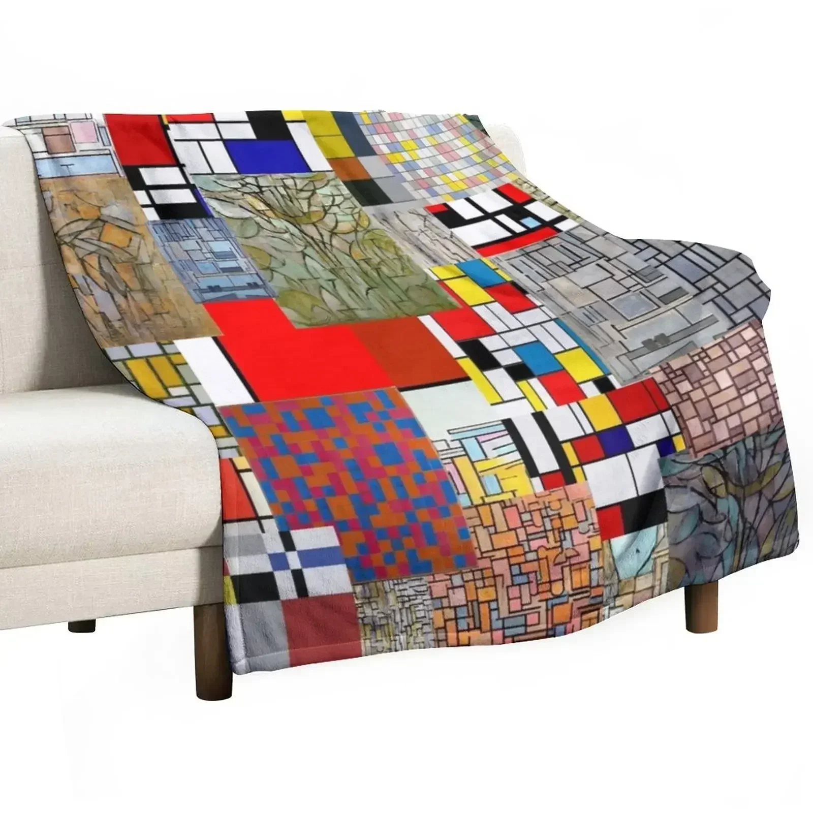 

Piet Mondrian Throw Blanket Stuffeds Loose Winter beds valentine gift ideas Blankets