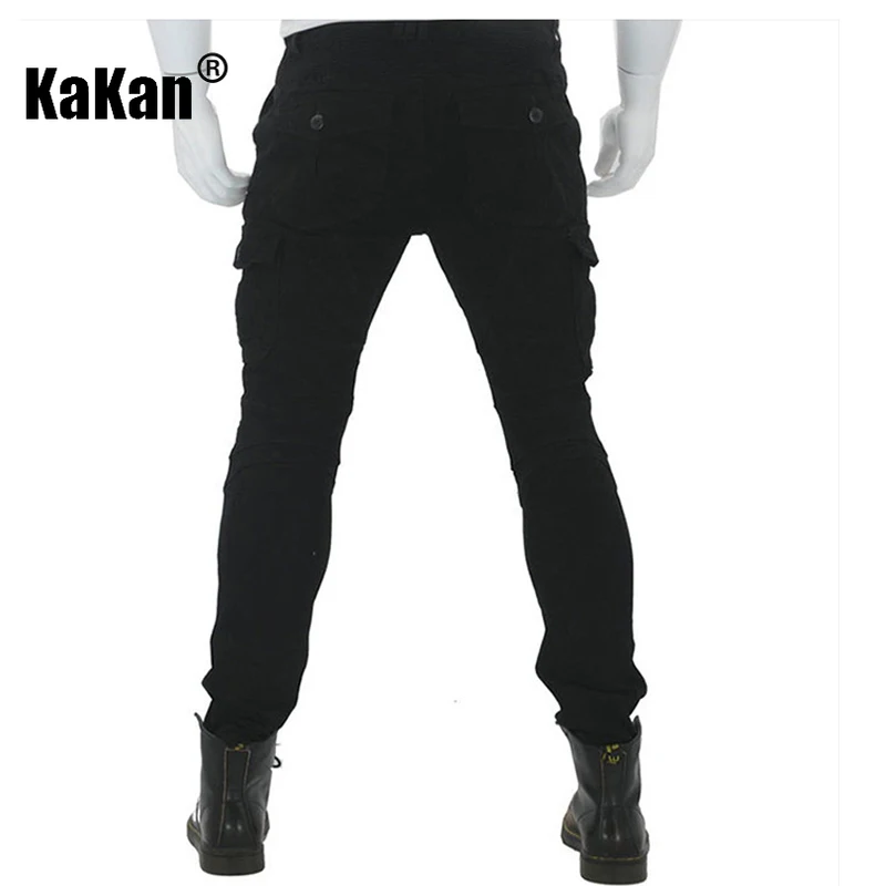 Kakan-Men's Cycling Jeans, Anti Fall Protection, Breathable and Wear-resistant All Season Workwear, Motorcycle Long Jeans
