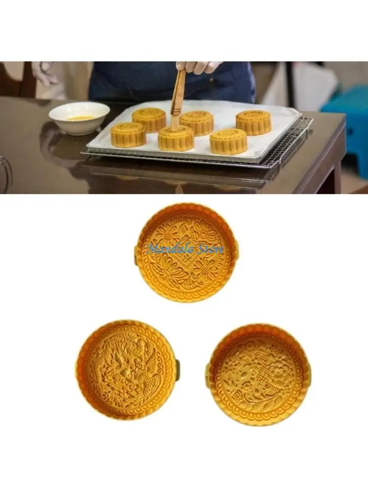 

U2JC Traditional Pattern Cookie Cutters Plastic Cookie Stamps Cookie Dessert Mold Hand Press Pastry Mold Easy to Clean