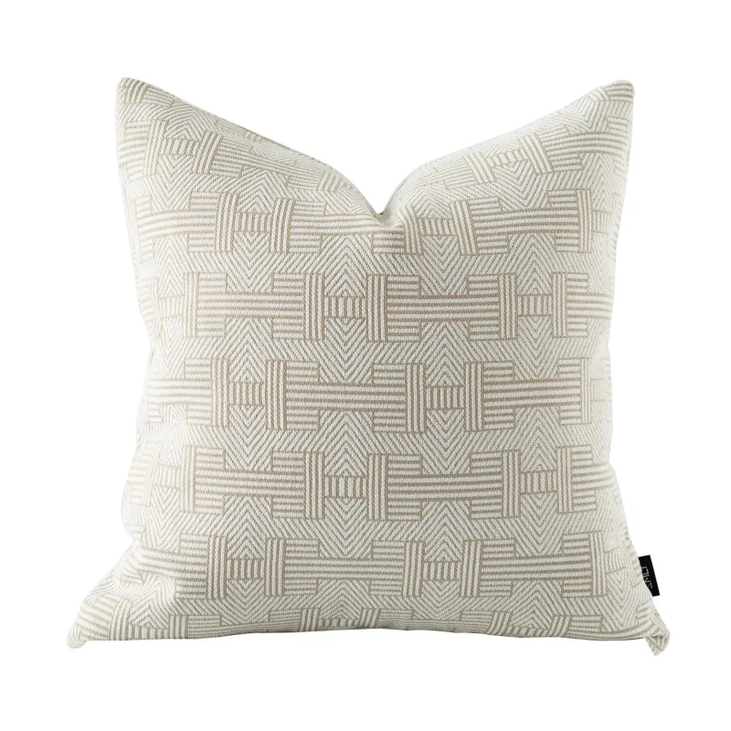 Housse de coussin Jacquard 3D de luxe français, taie d'oreiller décorative moderne rose à motif d'an