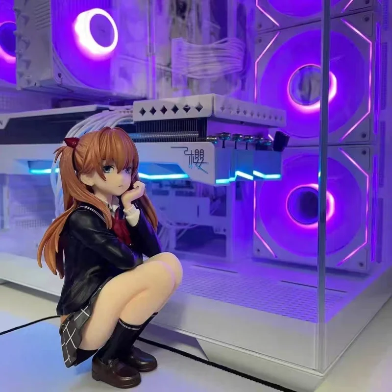 

Squatting position Asuka New Century Evangelion Anime GK Trend Play Handheld Computer Decorative Table Set up a Girl Sculpture
