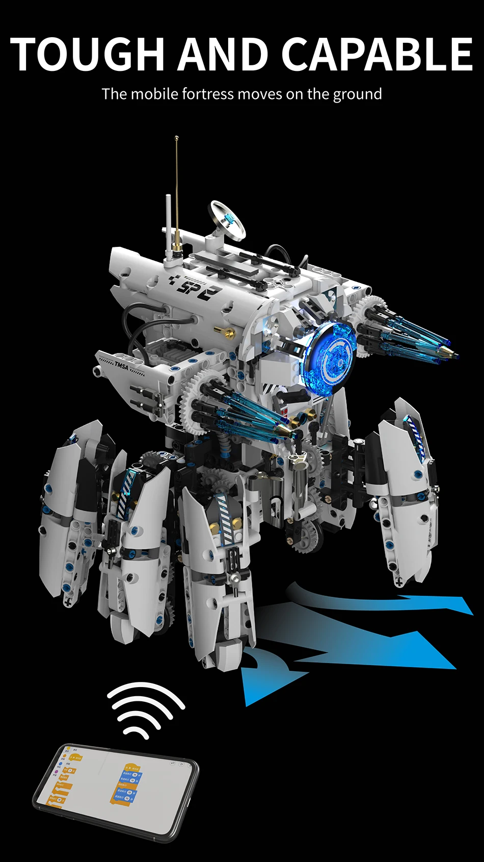 Technical Programming Hexapod Robot Science Fiction War Machine Building Blocks City Remote Control Robots MOC Bricks Toys Gift