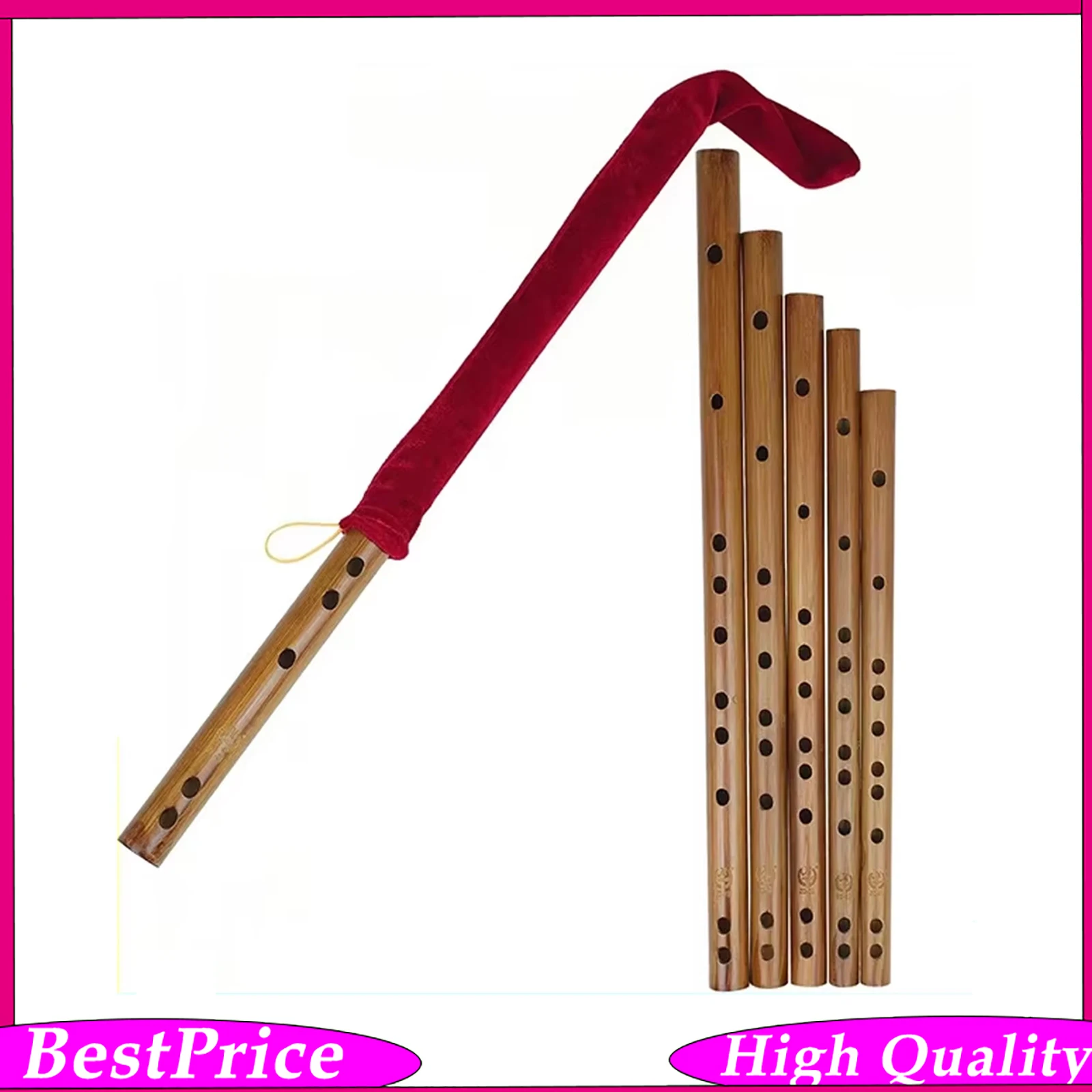 Piccolo Bambusflöte C D E F G Ton Piccolo Traditionelles chinesisches Holzblasinstrument Holz Vertikale Flöte Musik Geschenke