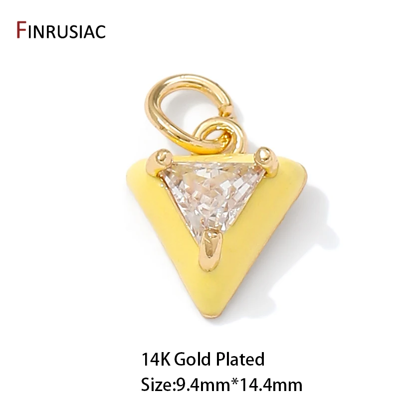 14K vergoldeter Messing-Dreieck-Charm-Anhänger für die Herstellung von Halsketten und Armbändern, Charms zur Schmuckherstellung, DIY-Zubehör – Detail 20