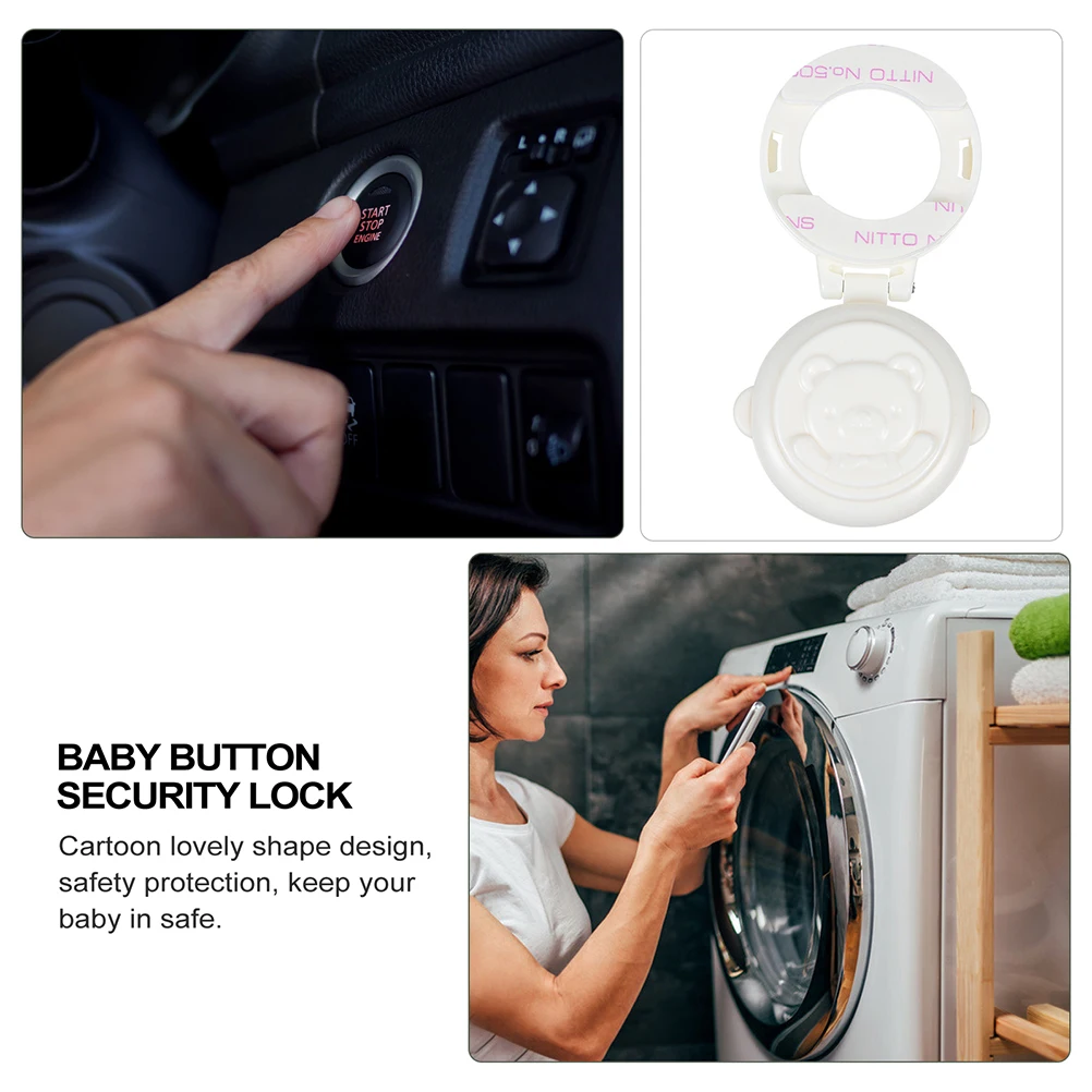

3Pcs Button Cover ABS Cartoon Baby Safety Proofing Washing Machine Car Child Protection Lock Craft Sewing Supplies