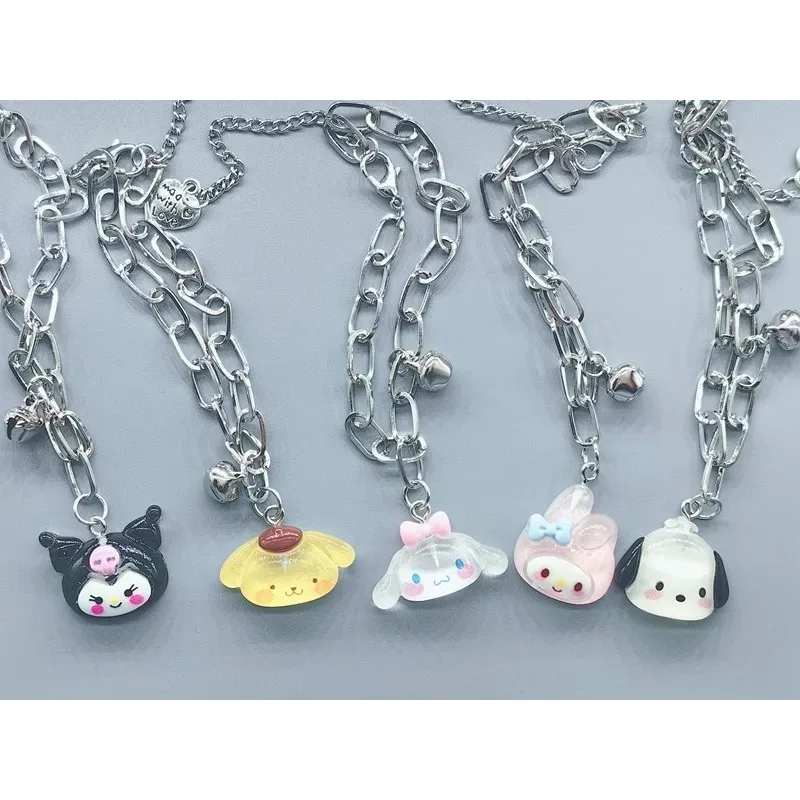 Sanrio Kuromi Necklace Anime Figure My Melody Cinnamoroll Cartoon Girlfriend Necklace Anime Merchandise Decoration Birthday Gift