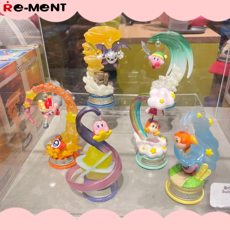 

In Stock Re-Ment Genuine Kirby Swinging Swing 1 Miniature Scene Collecte Action Model Blind Box Surprise Birthday Holiday Gifts