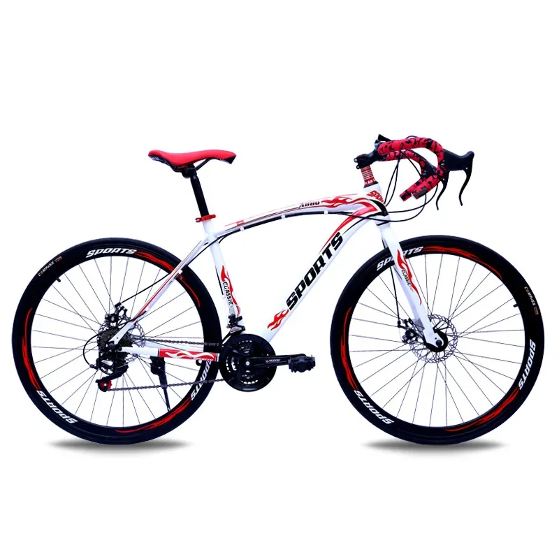 

China High Quality 21/27 Speed Carbon Fiber Frame 700c Road Bike Bicycle With Disc Brake race Raod Bike