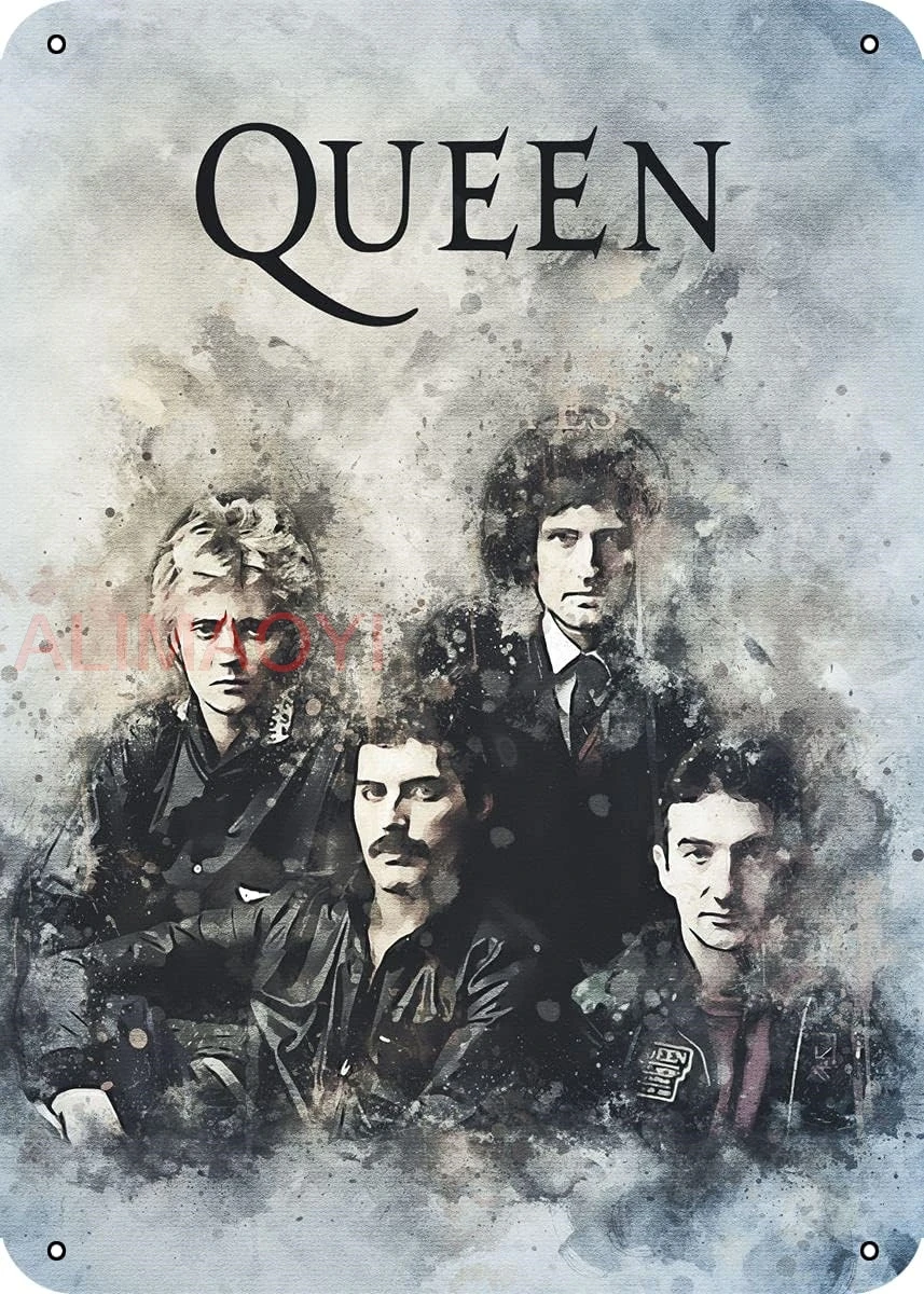 Vintage Poster Queen is a Rock Band Metal Tin Sign 8 X 12 Wall Decor ALIMAO