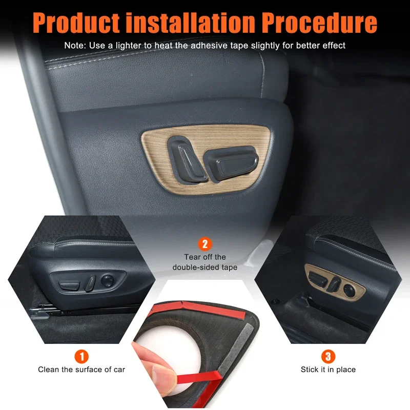 

ABS Carbon Fiber For Toyota Land Cruiser Prado 2024+ Car Electric Seat Adjustment Panel Decorative Stickers Car Accessories