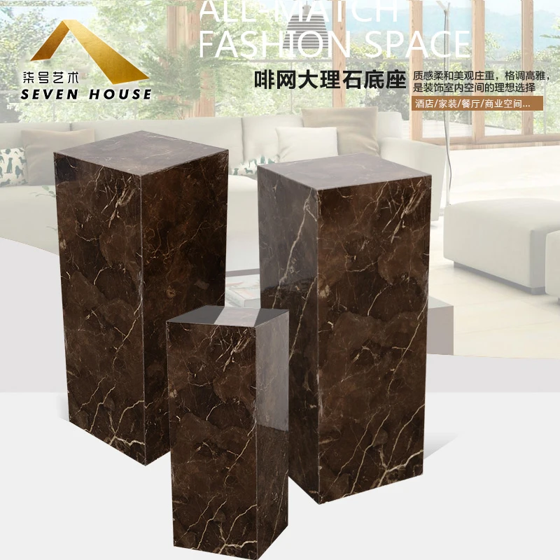 Customized and customized internet cafe color marble sculpture base, hotel living room decoration, floor decoration,