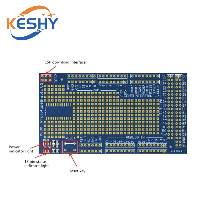 Mega ProtoShield V3.0 Prototype Extension Board, Versatile Board (Including Bread Board)