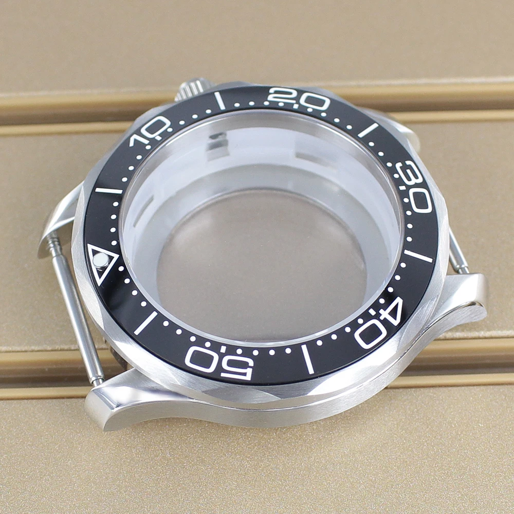 41mm Silver NH35 Watch Case Sapphire Crystal For Seiko NH34 NH35 NH36 NH38 Movement 30.5mm Dial 10ATM Waterproof Seamaster 300