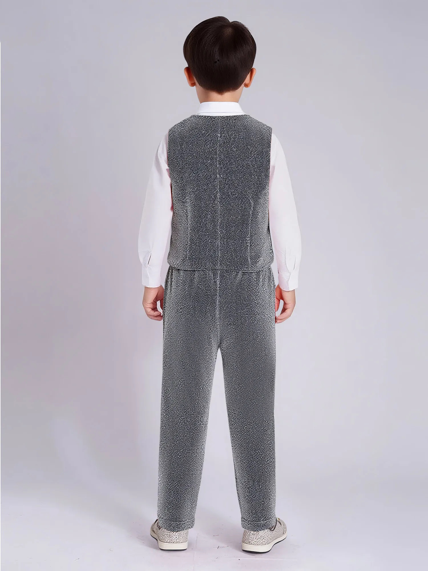 بدلة رسمية للأولاد عتيقة على الطراز البريطاني للأطفال الأولاد زي مدرسي بأزرار سفلية أطقم حفلات أعياد الميلاد ملابس خروج