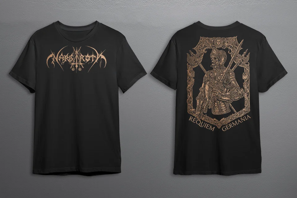 Черная металлическая футболка с надписью «Nargaroth»