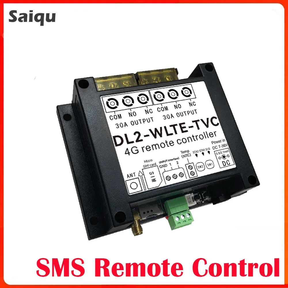 

4G LTE Controller DL2-WLTE-T&TC 2CH APP Remote Control 0A Motor High Power Relay Switch Dialing SMS WEB Fault Alarm