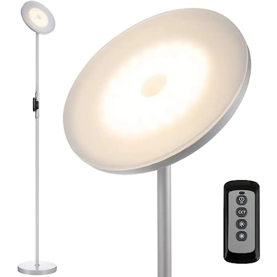 

Floor Lamp30W/2400LM Sky LED Modern Torchiere 3 Color Temperatures Super Bright Floor Lamps-Tall Standing Pole Light with Remot